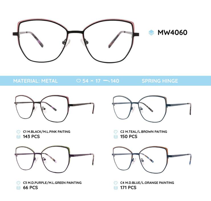 Metal women's frames for glasses MW4060