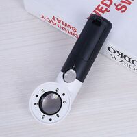 Magnifier with universal backlight, magnifying glass with handle 306L-XX, diameter: 30 mm and 21 mm, magnification: 16Х, 30X