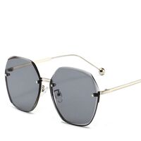 Metal rimless sunglasses with UV400 protection 2939-GT