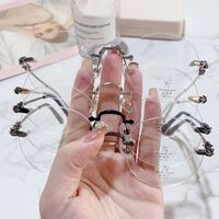 Rimless Metal frames with Blue Ray Cut lenses MAMO H5611