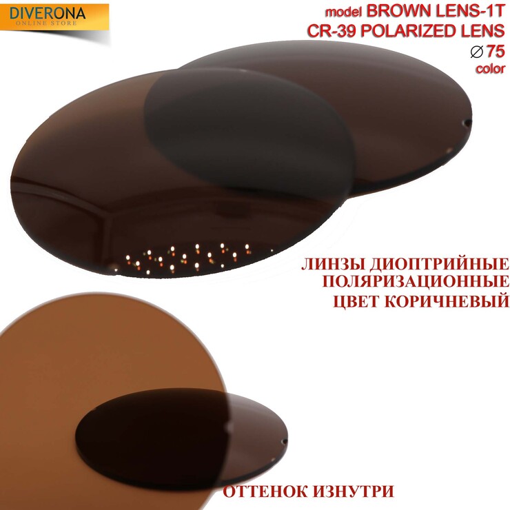 Polarized plastic lenses Ø75 mm POLARIZED BROWN LENS-1T (price is for 1 pair)