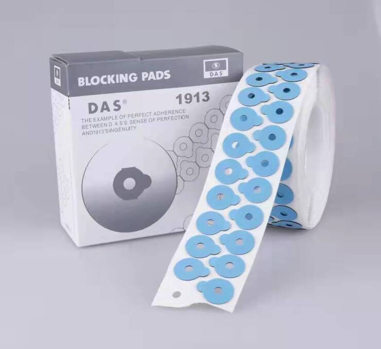 Sticky segment (Velcro, slippers, anti-slip pads for blocking optical lenses) for lenses, blue DAS1913
