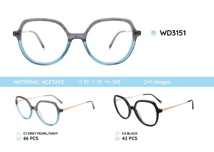 Оправа для очков женская пластиковая из материала ацетат WD3151