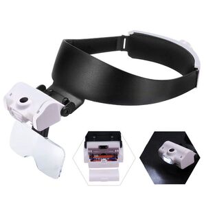 Binocular magnifier with backlight, magnifying glass with head mount 82000J-XX, magnification: 1Х, 1,5Х, 2Х, 2,5Х, 3,5Х