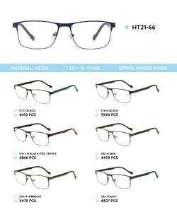 Металлическая оправа с дужками из материала TR-90 HT21-66