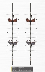 Стойка-шток для очков настенная на 9-20 мест с замками HD603 无锁铝条眼镜展示架