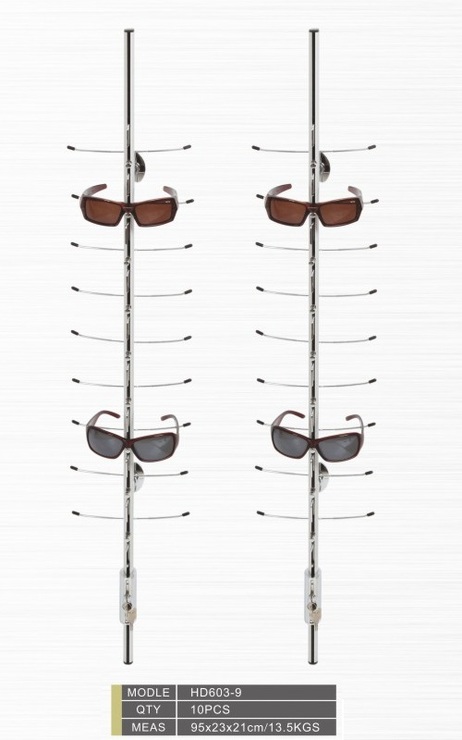 Стойка-шток для очков настенная на 9-20 мест с замками HD603