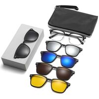 TR90/PC plastic frame + 5 polarized sun protection magnet clip-on set + leather bag El Dorado EL2373
