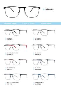 Металлическая оправа с дужками из материала TR-90 HE01-02