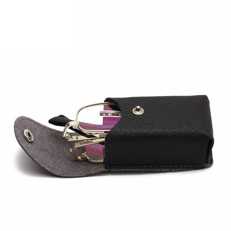 Folding metal bifocals reading glasses 2020双光 with case, diopters from +1.00 to +4.00, RMC=62-64