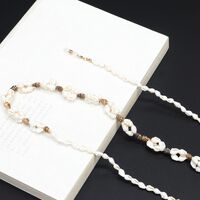 Gold-colored metal non-slip chain, with shell, for glasses and masks GL342