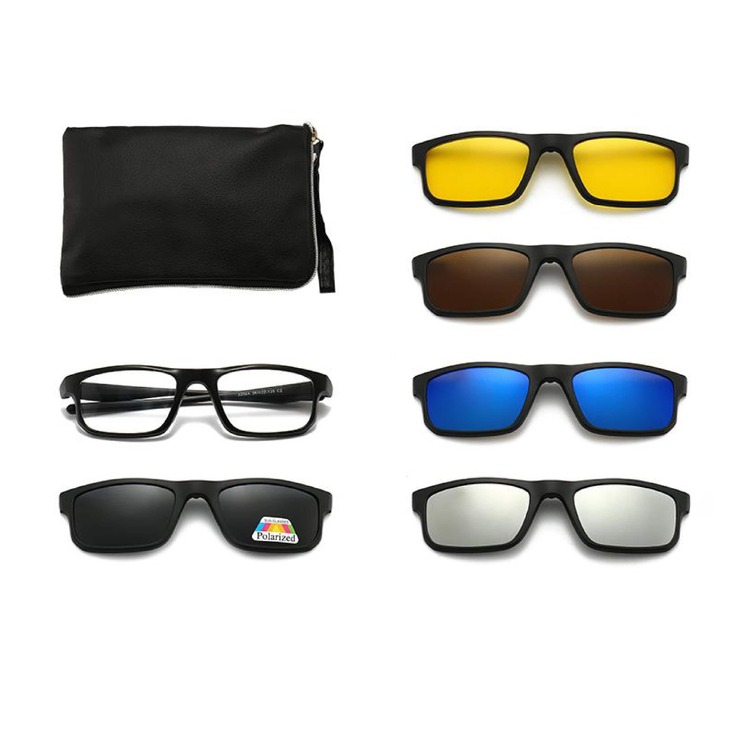 Оправы El Dorado с комплектом поляризационных солнцезащитных насадок на магните 2256A 每套5件 спортивный стиль