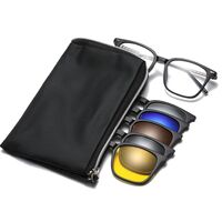 TR90/PC plastic frame + 5 polarized sun protection magnet clip-on set + leather bag El Dorado EL2378