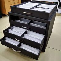 Офисный бокс настольный - витрина для оправ и очков, покрытие из ткани, на 60 мест JS-C190813