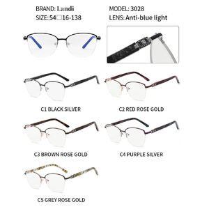 Nylor protective metal glasses with anti-blue light lenses Landi LD3028