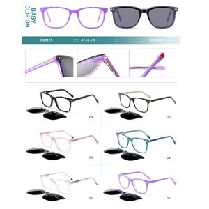 Plastic acetate frame for kids with spring hinges + polarized clip-on Big City BC2217S