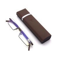 Plastic reading pince-nez glasses TR90 with case 鱼丝款, diopters from +0.00 to +4.00, RMC=62-64