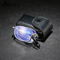 Очки металлические складные для чтения J138 с защитой Blue ray cut с футляром, диоптрии от +1.00 до +4.00, РМЦ=62-64