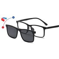 TR90/PC plastic frame + 5 polarized sun protection magnet clip-on set + leather bag El Dorado EL9511