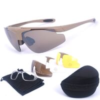 Safety shockproof tactical goggles +3 caps 翻盖战术眼镜03