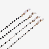 Set of two gold and silver thin glasses chain with glasses GM085