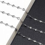 Metal non-slip silver chain, with heart, for glasses and masks GS028