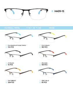 Металлическая оправа полуободковая с дужками из материала TR-90 с гнущимся наконечником HA09-15