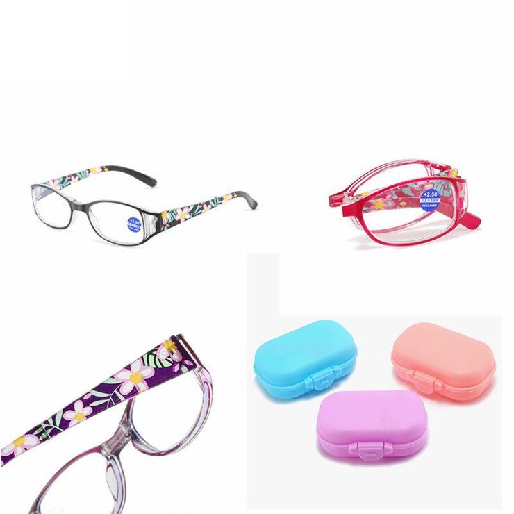 Plastic reading glasses 8036 with Blue ray cut protection and case, diopters from +1.00 to +4.00, RMC=62-64