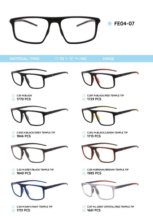 TR-90 plastic frames for glasses FE04-07