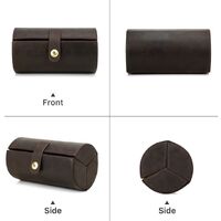 Sunglasses and eyeglasses genuine leather case for 3 slots CF4008