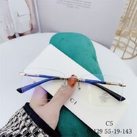 Оправа металлическая безободковая, линзы с Blue Block покрытием SANTA 01129