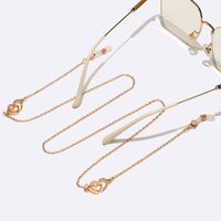 Металлическая нескользящая цепочка золотого цвета, с сердцем и стразами, для очков и масок GL1575