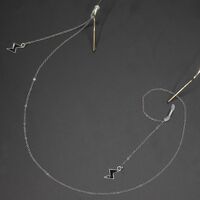 Metal non-slip chain, with zipper, for glasses and masks GL267