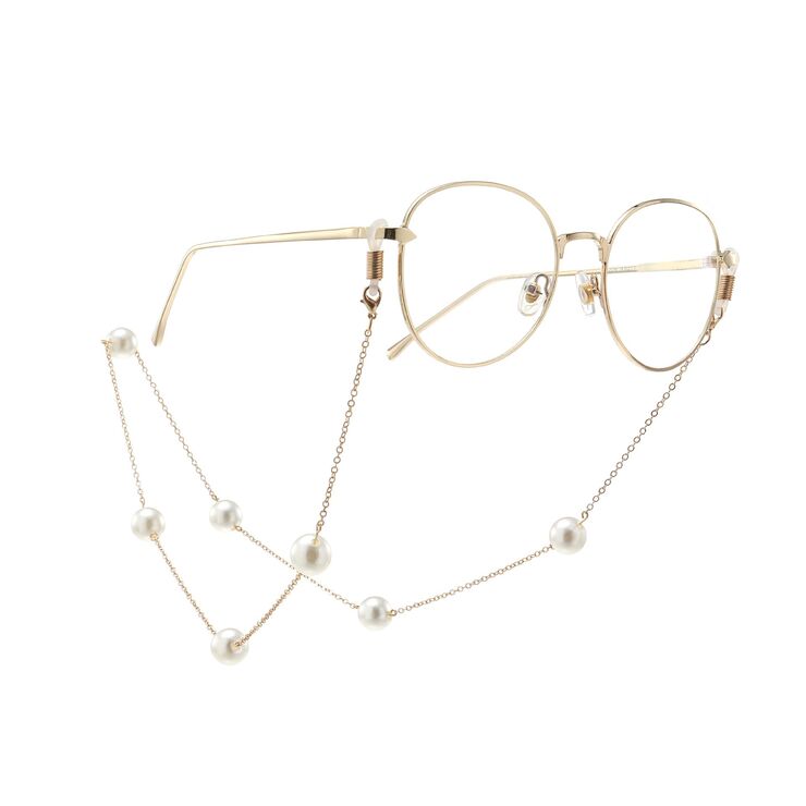 Metal non-slip chain, with pearl beads, for glasses and masks GA066