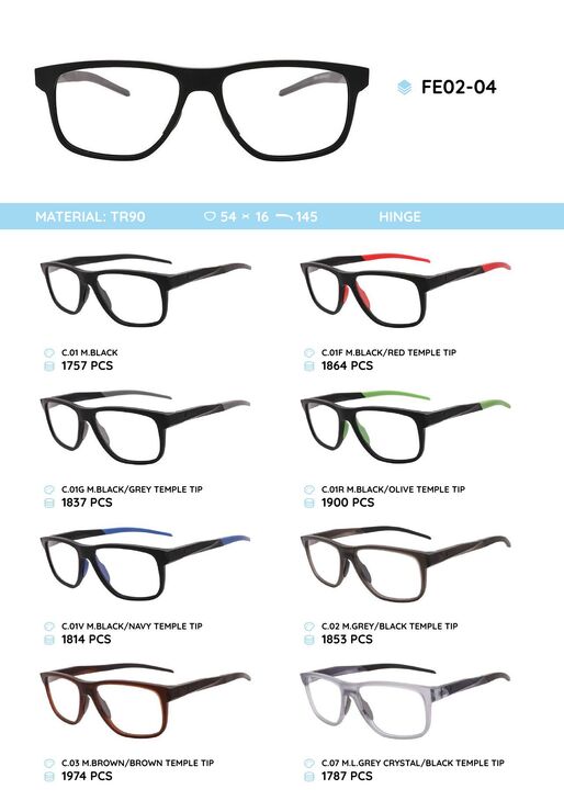 TR-90 plastic frames for glasses FE02-04