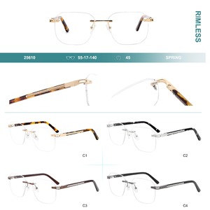 Rimless metal frames for glasses with spring hinges Big City 25610