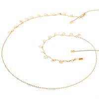 Gold-colored metal non-slip chain, with smiley face, for glasses and masks GL103