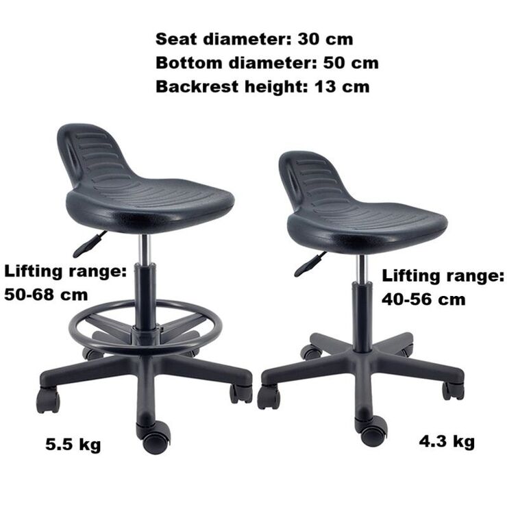 Round rotary lift stool with waterproof seat and backrest 0810B, 0810L, 0810BZ, 0810LZ