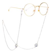 Металлическая нескользящая цепочка серебряного цвета, с подвечкой дерево жизни со стразами, для очков и масок GL228