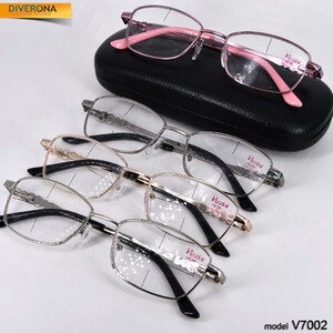 Очки в футляре женские металлические с флексами Vizzini V7002 (KZ-KZ BLACK) до +5,00 и -8,00