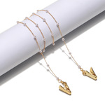 Металлическая цепочка с бусинами и зажимами для очков и масок GL1131