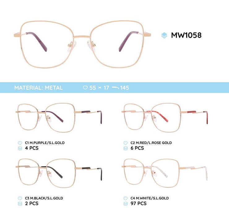 Metal women's frames for glasses MW1058