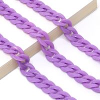 Acrylic non-slip chain, thick concave shape 29 colors, for glasses and masks GB011