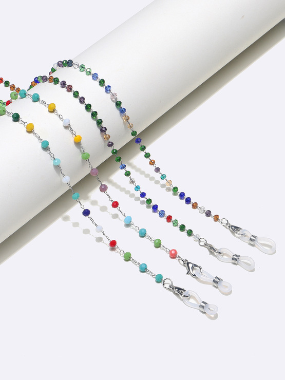 Цепочка для очков со стразами из цветного стекла GM144