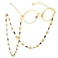Metal non-slip chain, with cubes, stone and diamond balls, for glasses and masks GL522
