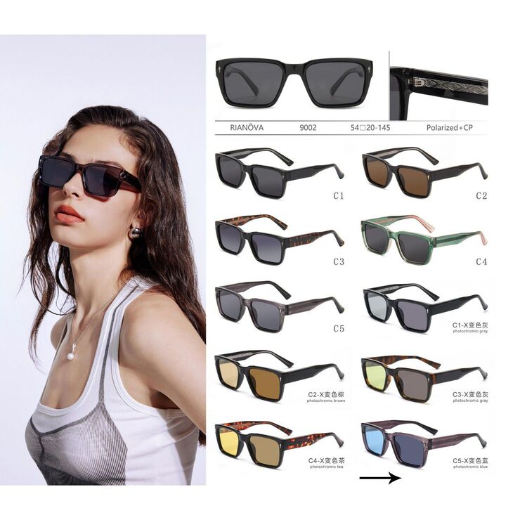 Polarized PC+CP plastic sunglasses with photochromic lenses Rianova R9002