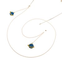 Gold-colored metal non-slip chain, with pendant planet, for glasses and masks GL814
