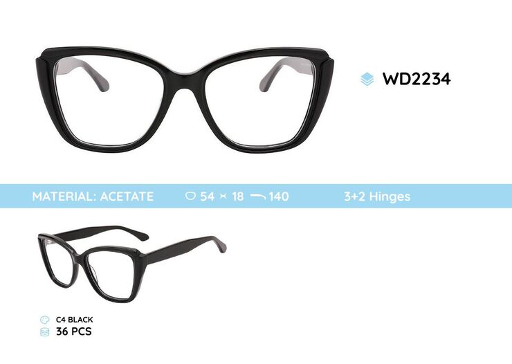 Plastic acetate eyeglasses frame for women WD2234