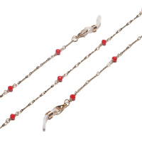 Металлическая цепочка с красными бусинами для очков и масок GL1124