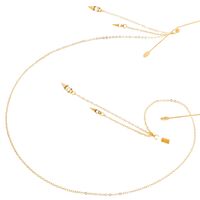 Gold-colored metal non-slip chain, with rivet and rhinestone, for glasses and masks GL148